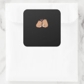 Sticker Carré Conception d'animal mignon Capy Mieux Ensemble (Sac)