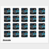 Sticker Carré Conception d'art moderne multi-panneaux d'ours Pan (Feuille)