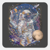 Sticker Carré Conception d'astronaute (Devant)