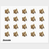 Sticker Carré Conception d'autocollant abstrait argenté chic (Feuille)