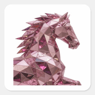 Sticker Carré Conception d'autocollant abstrait rose de luxe