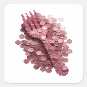 Sticker Carré Conception d'autocollant abstrait rose gras
