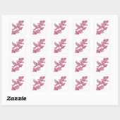 Sticker Carré Conception d'autocollant abstrait rose mignon (Feuille)