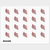 Sticker Carré Conception d'autocollant abstrait rose vif (Feuille)
