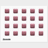 Sticker Carré Conception d'autocollant rose dynamique QUEENS NYC (Feuille)