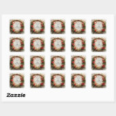 Sticker Carré Conception de cadre floral vibrant (Feuille)