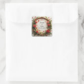 Sticker Carré Conception de cadre floral vibrant (Sac)