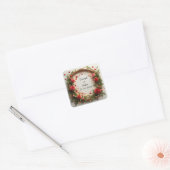 Sticker Carré Conception de cadre floral vibrant (Enveloppe)