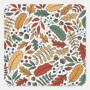 Sticker Carré Conception de Carré feuille couleur automne