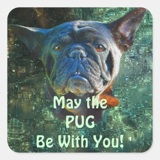 Sticker Carré Conception de chiens pour les amateurs de moules (Devant)