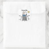 Sticker Carré Conception de code QR avec Snowman (Sac)