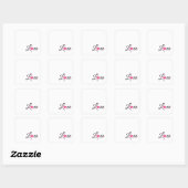 Sticker Carré Conception de cœur pointillé minimal (Feuille)