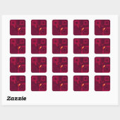 Sticker Carré Conception de cœur rouge rubis (Feuille)