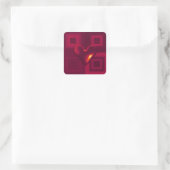 Sticker Carré Conception de cœur rouge rubis (Sac)