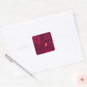 Sticker Carré Conception de cœur rouge rubis (Enveloppe)