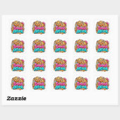 Sticker Carré Conception de cookie Snack Attack (Feuille)