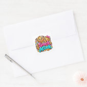 Sticker Carré Conception de cookie Snack Attack (Enveloppe)