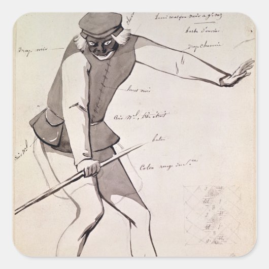 Sticker Carré Conception de costume pour Acrobat (Devant)