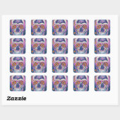 Sticker Carré Conception de crâne en sucre (Feuille)