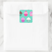 Sticker Carré Conception de cupcakes (Sac)