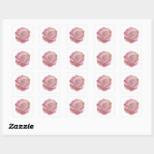 Sticker Carré Conception de décalque abstrait argent Signature (Feuille)