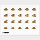 Sticker Carré Conception de décalque de grenouille argentée joye (Feuille)
