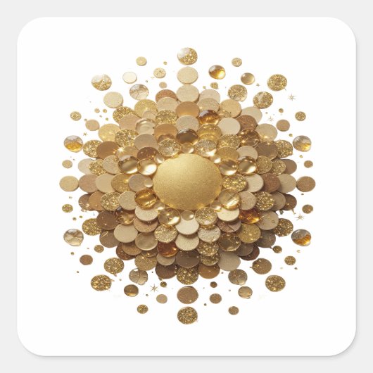 Sticker Carré Conception de décalque GOLDEN SPHERE Sharp Gold (Devant)