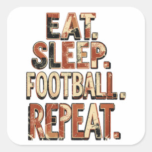 Sticker Carré Conception de fan de football vintage Graphique