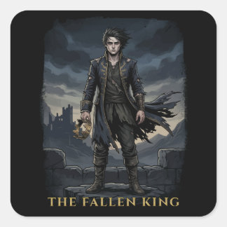 Sticker Carré Conception de fantasy sombre gothique du roi déchu