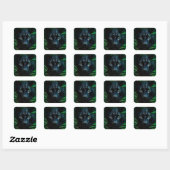 Sticker Carré Conception de faune de jungle de panthère noire my (Feuille)