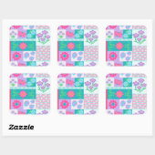 Sticker Carré Conception de fleurs vibrantes en fleurs (Feuille)