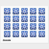Sticker Carré Conception de flocon de neige blanc détaillé (Feuille)