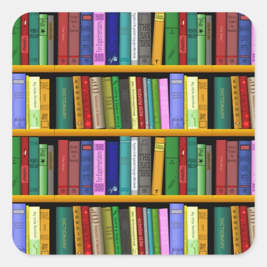 Sticker Carré Conception de la bibliothèque de Personnalisers (Devant)