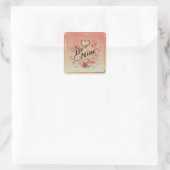 Sticker Carré Conception de la Saint-Valentin Sois Mien avec Cœu (Sac)