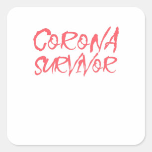 Sticker Carré Conception de la sensibilisation aux virus de Coro