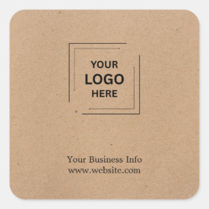 Sticker Carré Conception de logo carré corporatif moderne Kraft
