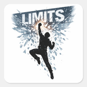 Sticker Carré Conception de motivation sans limites