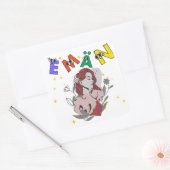 Sticker Carré conception de nom mignon EMAN (Enveloppe)