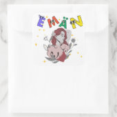 Sticker Carré conception de nom mignon EMAN (Sac)