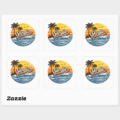 Sticker Carré Conception de nom Sergio Retro Sunset (Feuille)