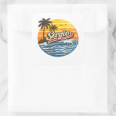 Sticker Carré Conception de nom Sergio Retro Sunset (Sac)