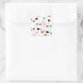 Sticker Carré Conception de pâtisserie (Sac)