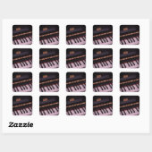 Sticker Carré Conception de piano géniale (Feuille)