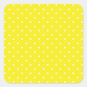 Sticker Carré Conception de points Polka Jaune