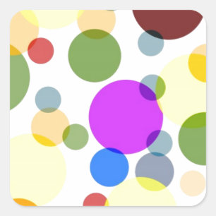 Sticker Carré Conception de Pois multicolores