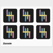 Sticker Carré Conception de puzzle d'affirmations positives colo (Feuille)