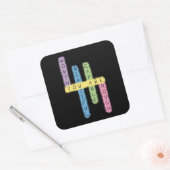 Sticker Carré Conception de puzzle d'affirmations positives colo (Enveloppe)