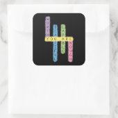 Sticker Carré Conception de puzzle d'affirmations positives colo (Sac)