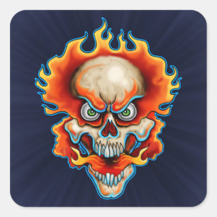Sticker Carré Conception de reniflard du feu