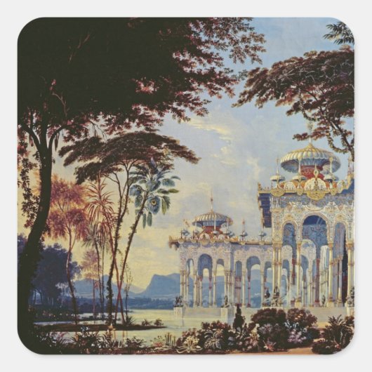 Sticker Carré Conception de scène pour 'Ruslan et Lyudmila' par (Devant)